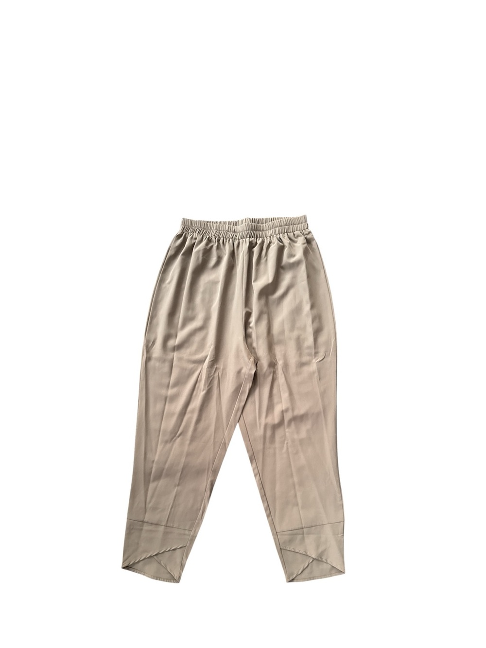 Women's Elastic-Waist Beige Joggers